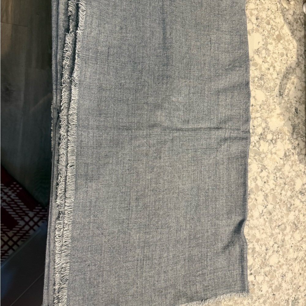 Blue linen napkins & napkin rings